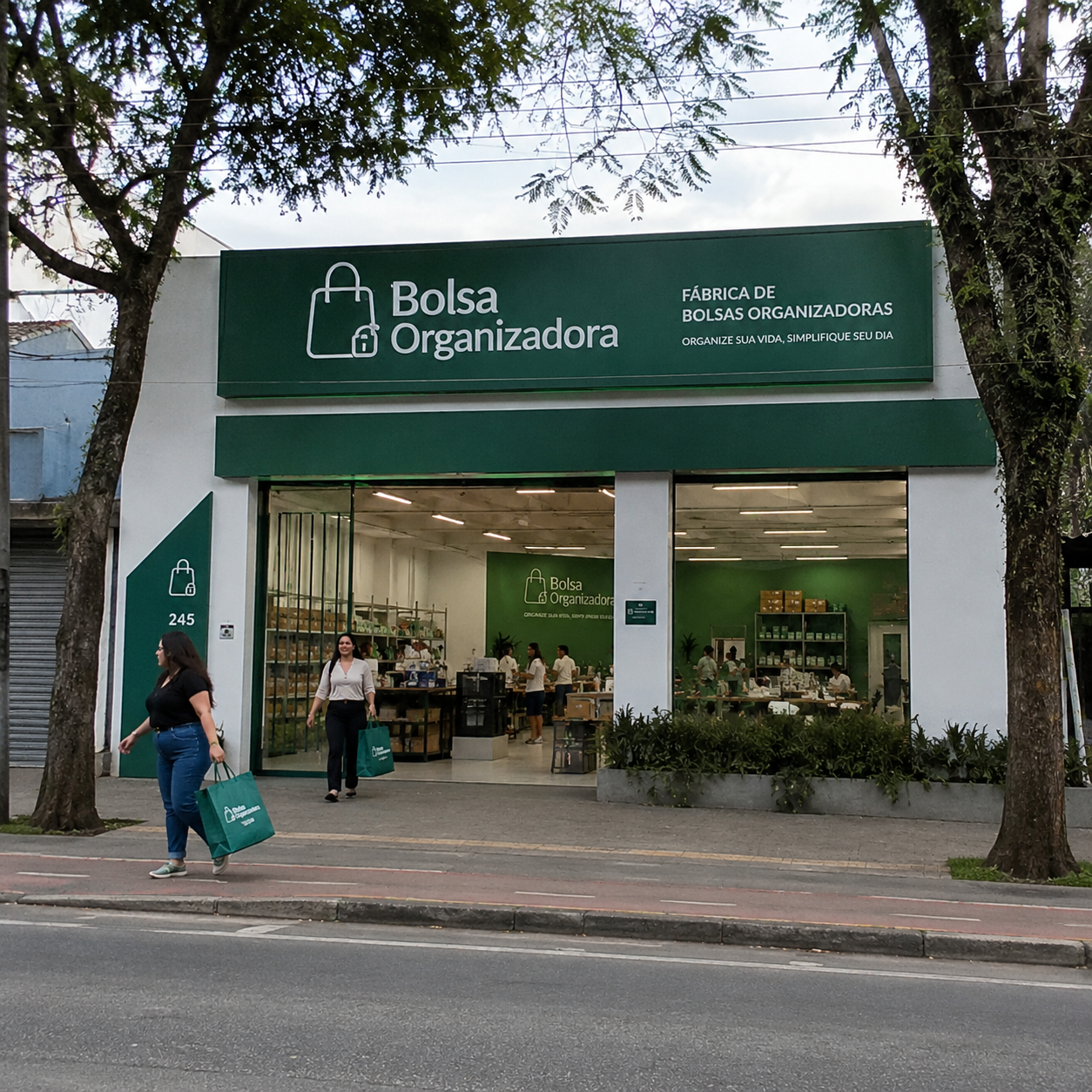 Fachada da nossa loja e fábrica Bolsa Organizadora, onde produzimos e enviamos os pedidos